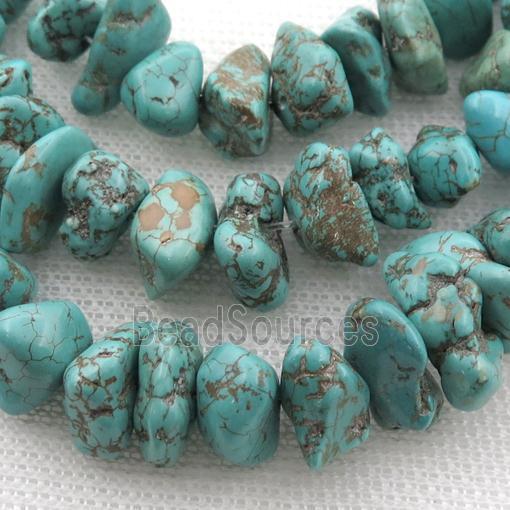 Magnesite Turquoise chip beads, rough