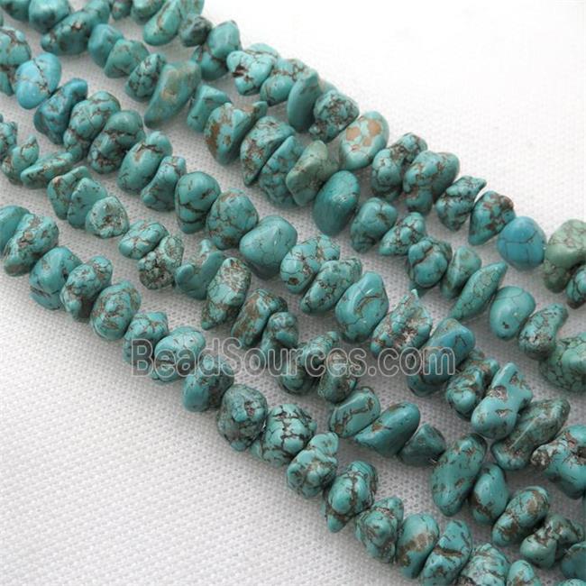 Magnesite Turquoise chip beads, rough