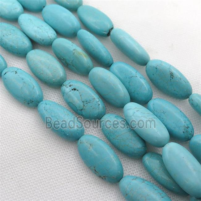 Magnesite Turquoise beads, oval