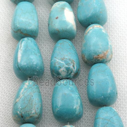 Magnesite Turquoise beads, teardrop