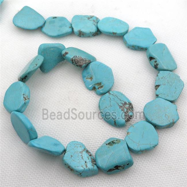 blue Magnesite Turquoise slice beads, freeform