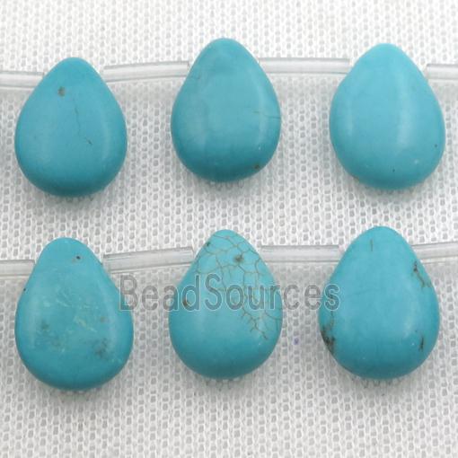 Magnesite Turquoise beads, teardrop, topdrilled