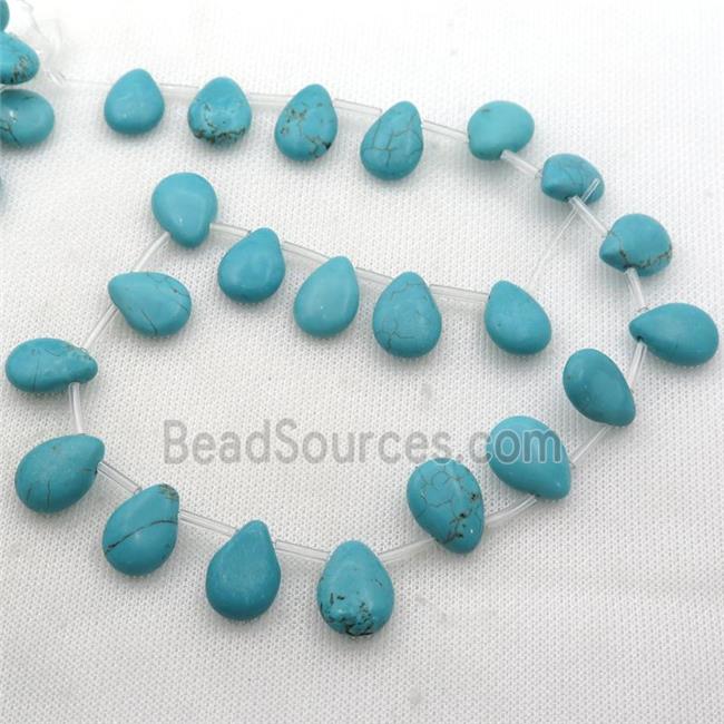 Magnesite Turquoise beads, teardrop, topdrilled