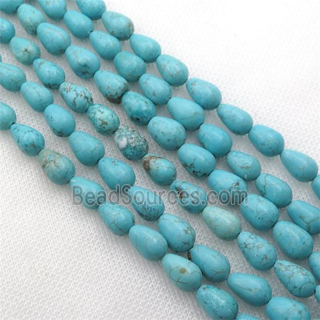 Magnesite Turquoise beads teardrop