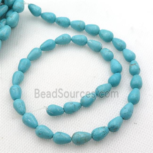 Magnesite Turquoise beads teardrop