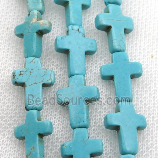 Magnesite Turquoise beads, cross