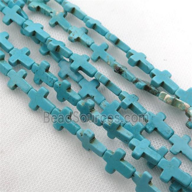 Magnesite Turquoise beads, cross