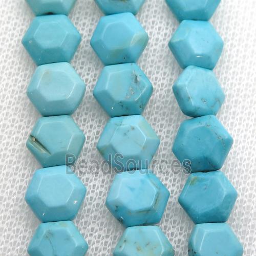 Magnesite Turquoise beads hexagon