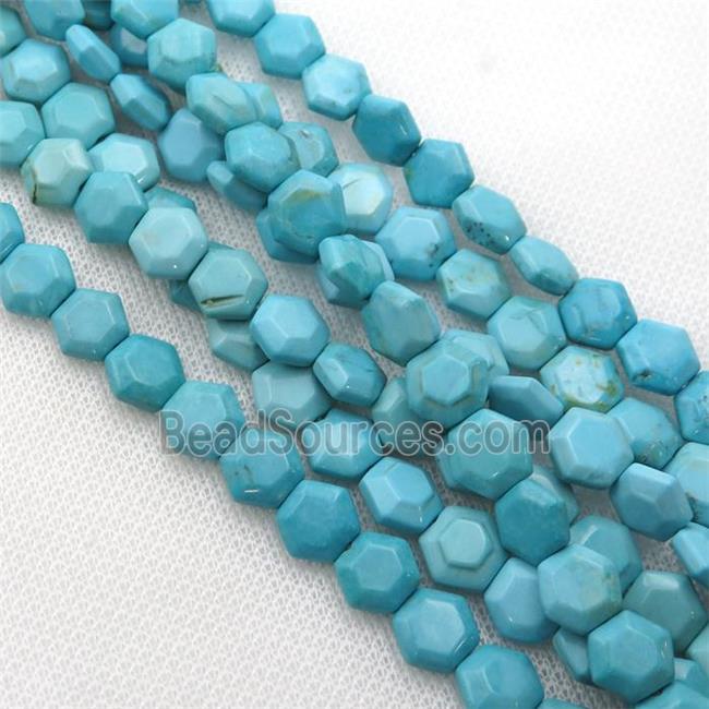 Magnesite Turquoise beads hexagon