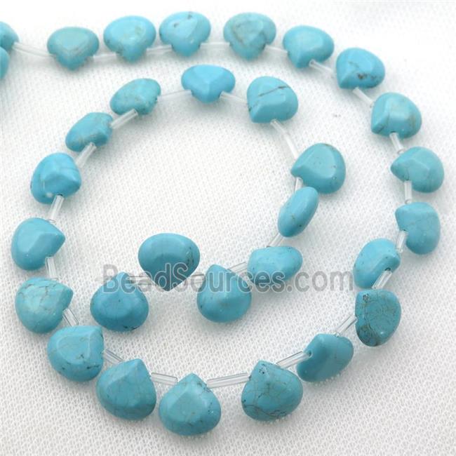 Magnesite Turquoise beads, teardrop, topdrilled