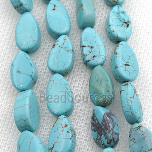 Magnesite Turquoise teardrop beads