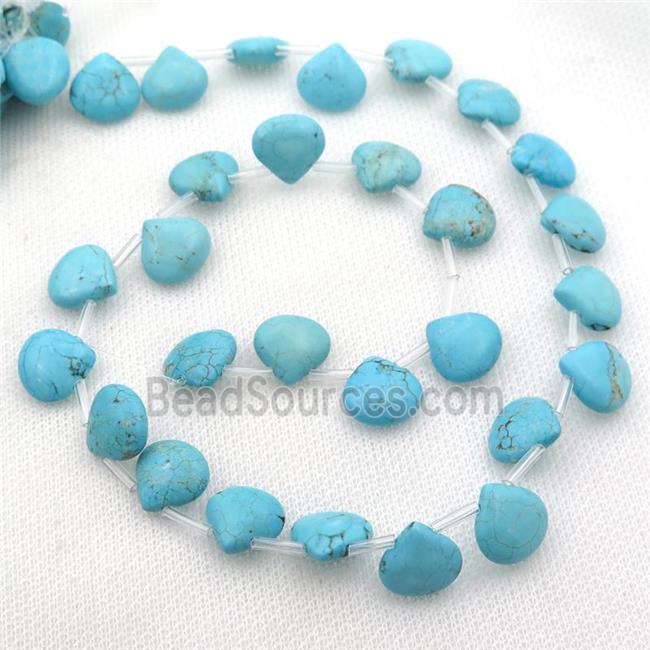 Magnesite Turquoise teardrop beads, topdrilled