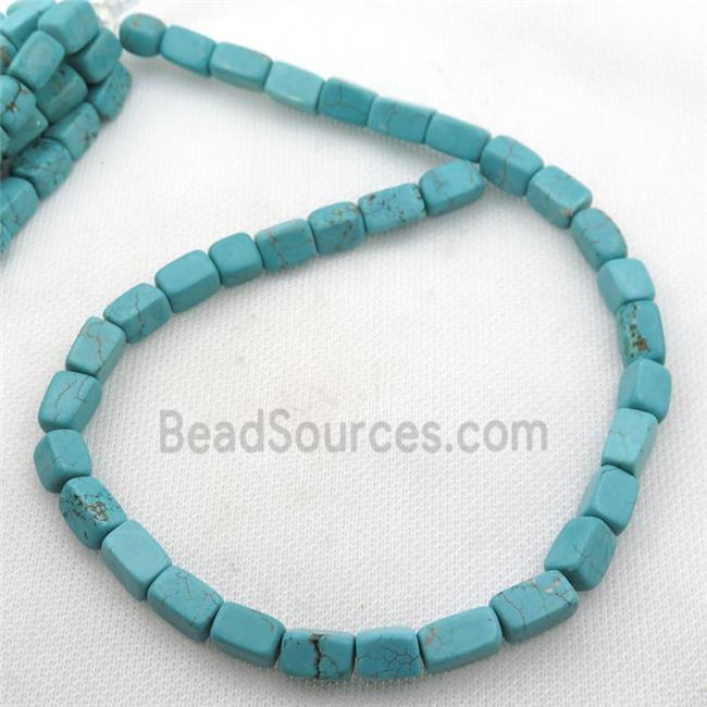 Magnesite Turquoise cuboid beads