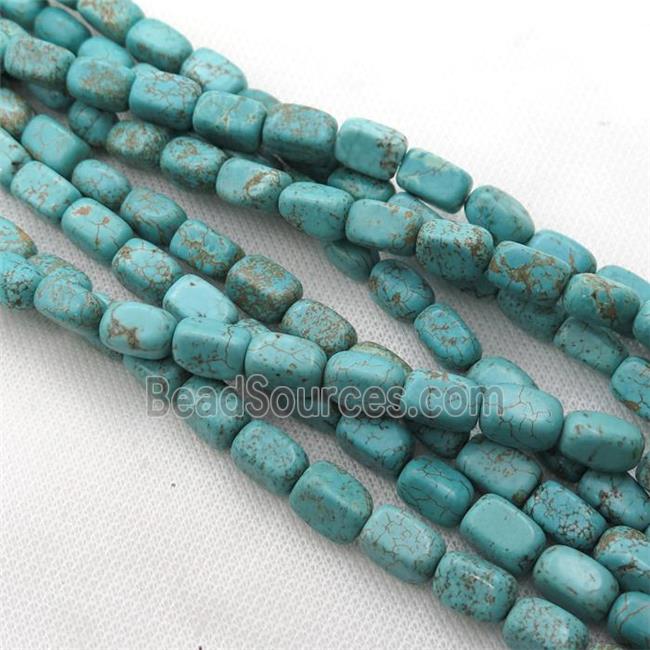 Magnesite Turquoise beads, cuboid