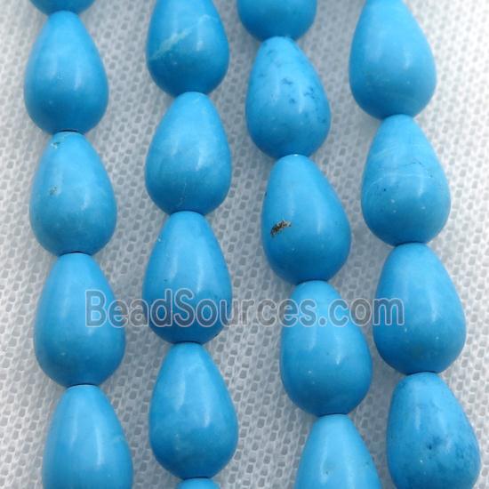 Magnesite Turquoise teardrop beads