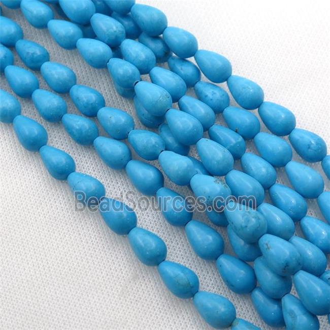 Magnesite Turquoise teardrop beads