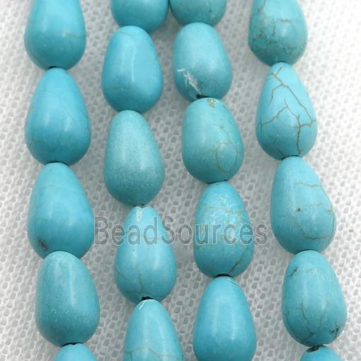 Magnesite Turquoise teardrop beads