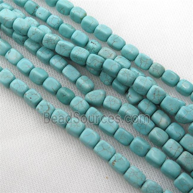 Magnesite Turquoise cuboid beads