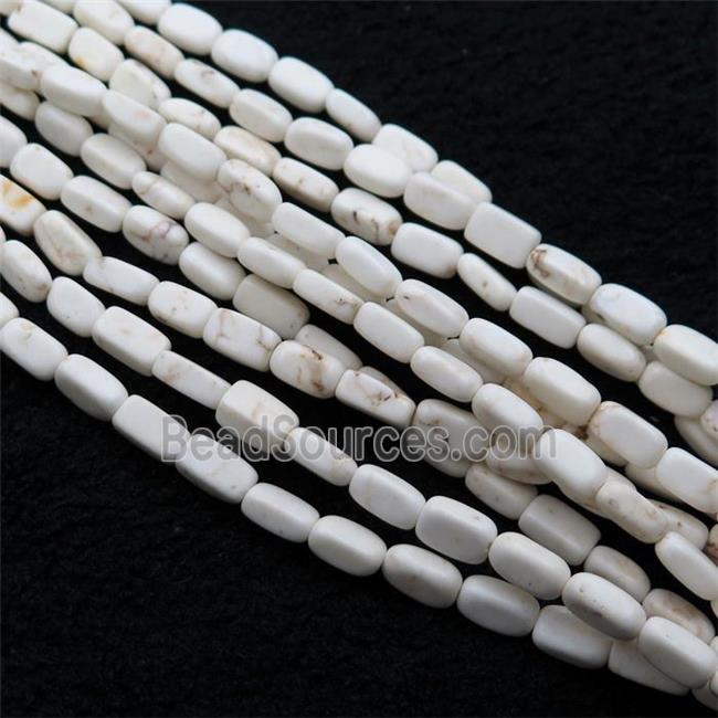 white Magnesite Turquoise cuboid beads