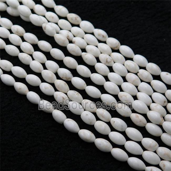 white Magnesite Turquoise rice beads