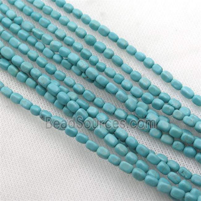 blue Magnesite Turquoise cuboid beads