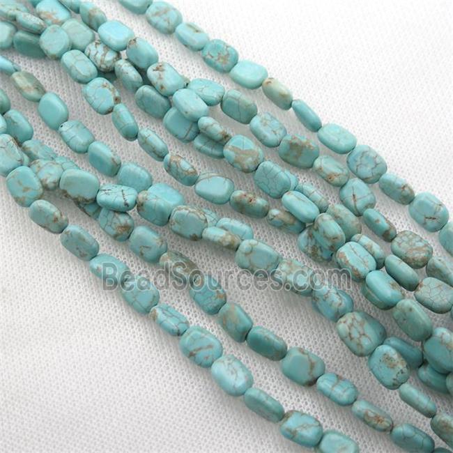 Magnesite Turquoise beads, rectangle