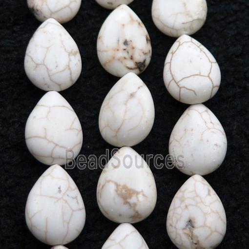 white Magnesite Turquoise beads, teardrop