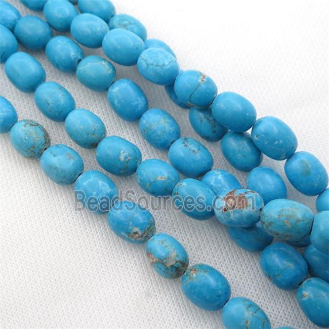 blue Magnesite Turquoise barrel beads