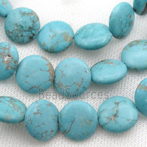 blue Magnesite Turquoise beads, coin