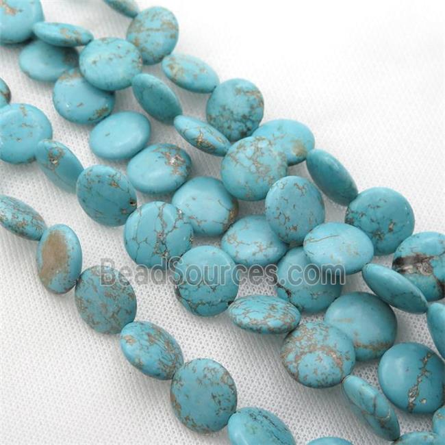 blue Magnesite Turquoise beads, coin