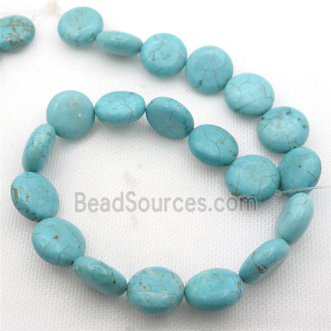 Magnesite Turquoise coin beads, circle