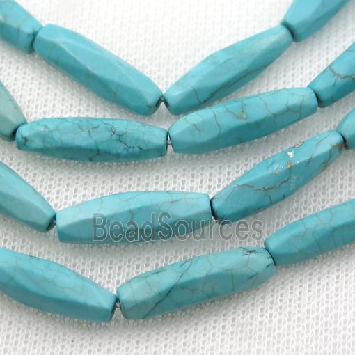 Magnesite Turquoise beads, faceted rice