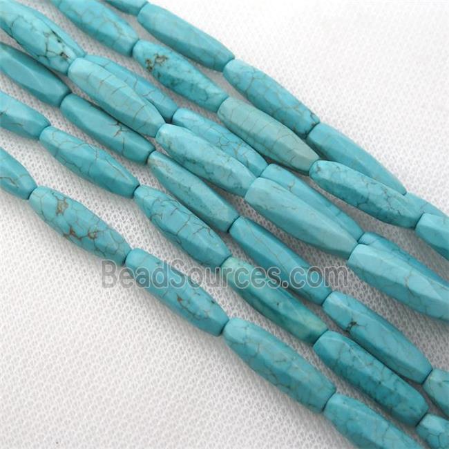 Magnesite Turquoise beads, faceted rice