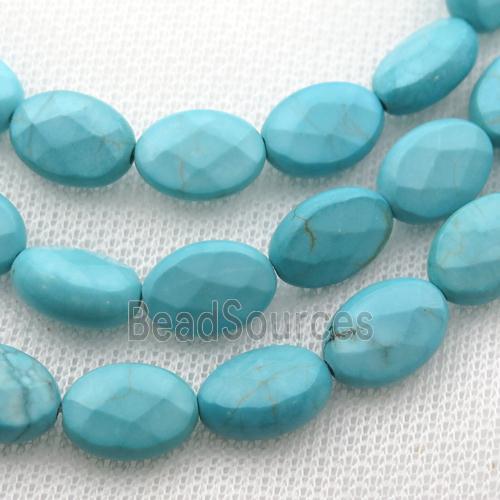 Magnesite Turquoise beads, faceted oval