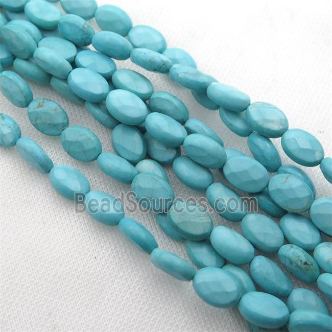 Magnesite Turquoise beads, faceted oval