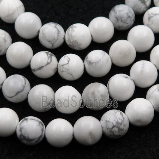 white Howlite Turquoise Beads, round