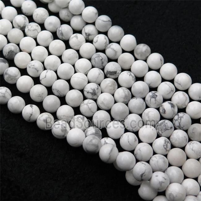 white Howlite Turquoise Beads, round