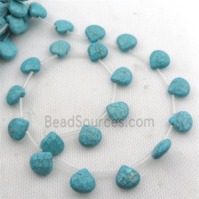 Magnesite Turquoise beads, faceted teardrop, topdrilled