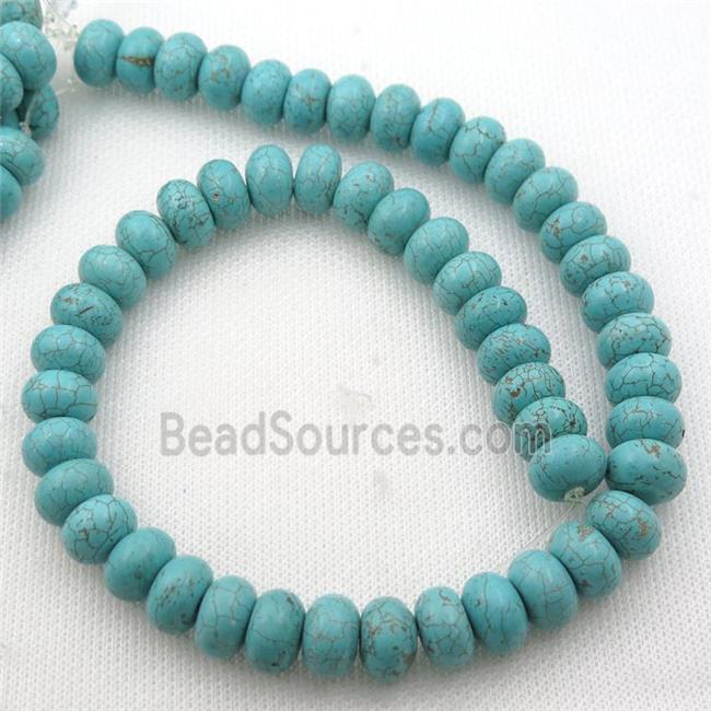 blue Magnesite Turquoise rondelle beads