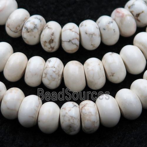 white Magnesite Turquoise rondelle beads