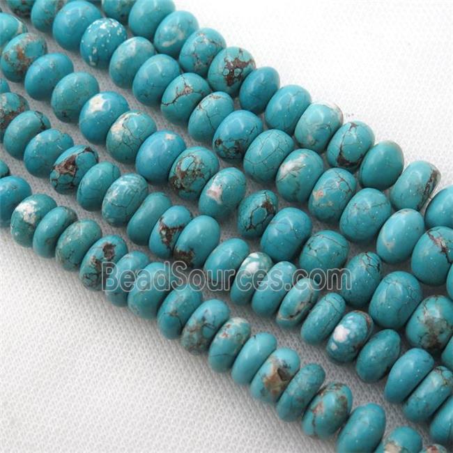 Magnesite Turquoise rondelle beads