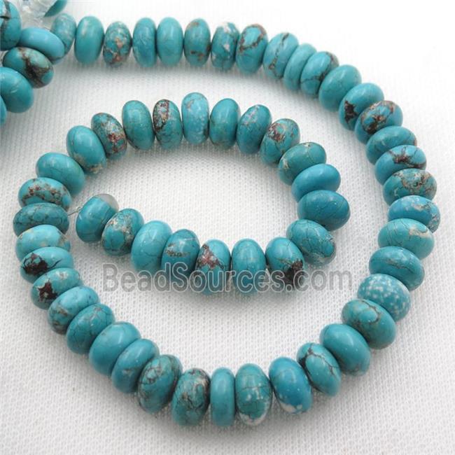 Magnesite Turquoise rondelle beads