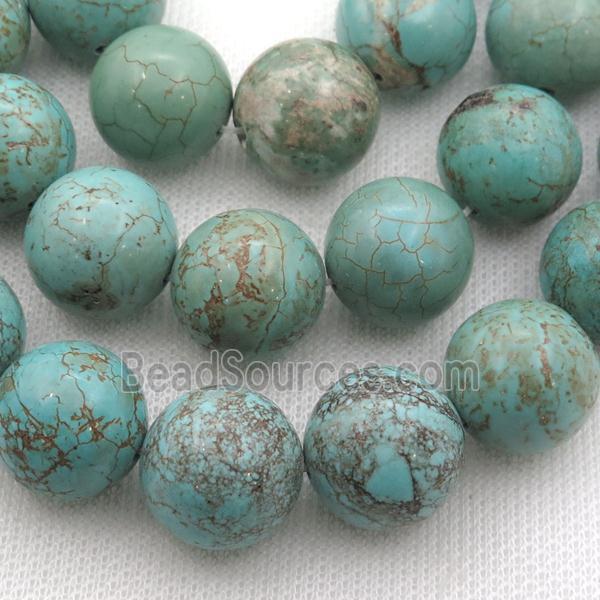 round Magnesite Turquoise beads, green