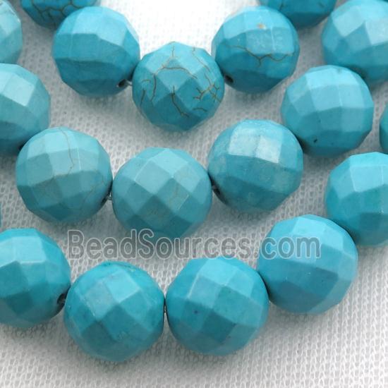 Magnesite Turquoise beads, faceted round