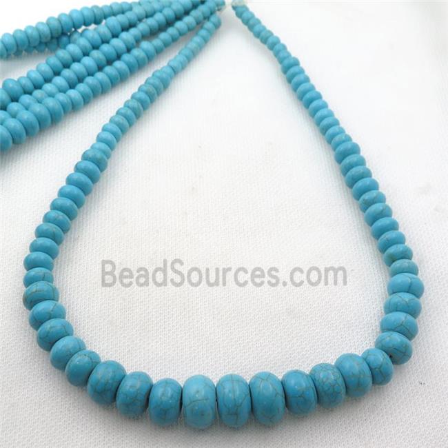 Synthetic Turquoise graduated beads, rondelle