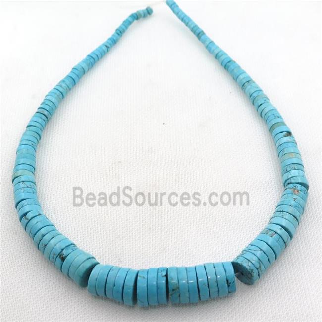 Magnesite Turquoise graduated beads, heishi