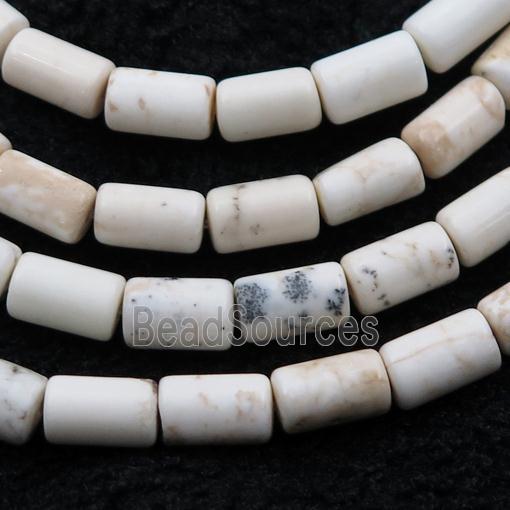 white Magnesite Turquoise tube beads