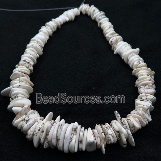 white Magnesite Turquoise graduated beads, freeform