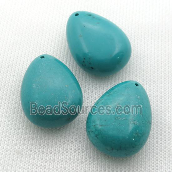 teal Sinkiang Turquoise teardrop pendant