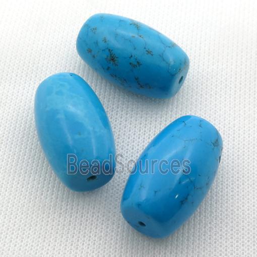 blue Sinkiang Turquoise barrel beads